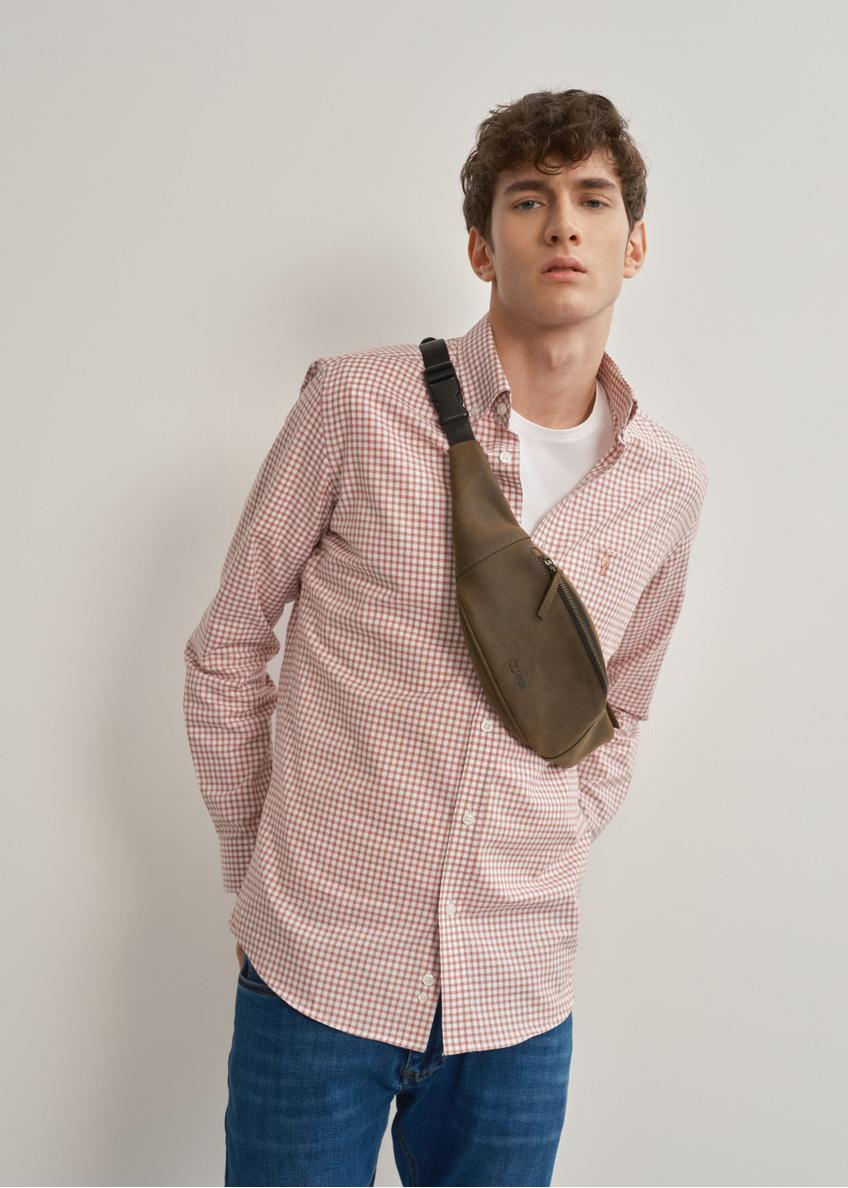 Pánske khaki kožené obličky TORMS-0324-51(W23)