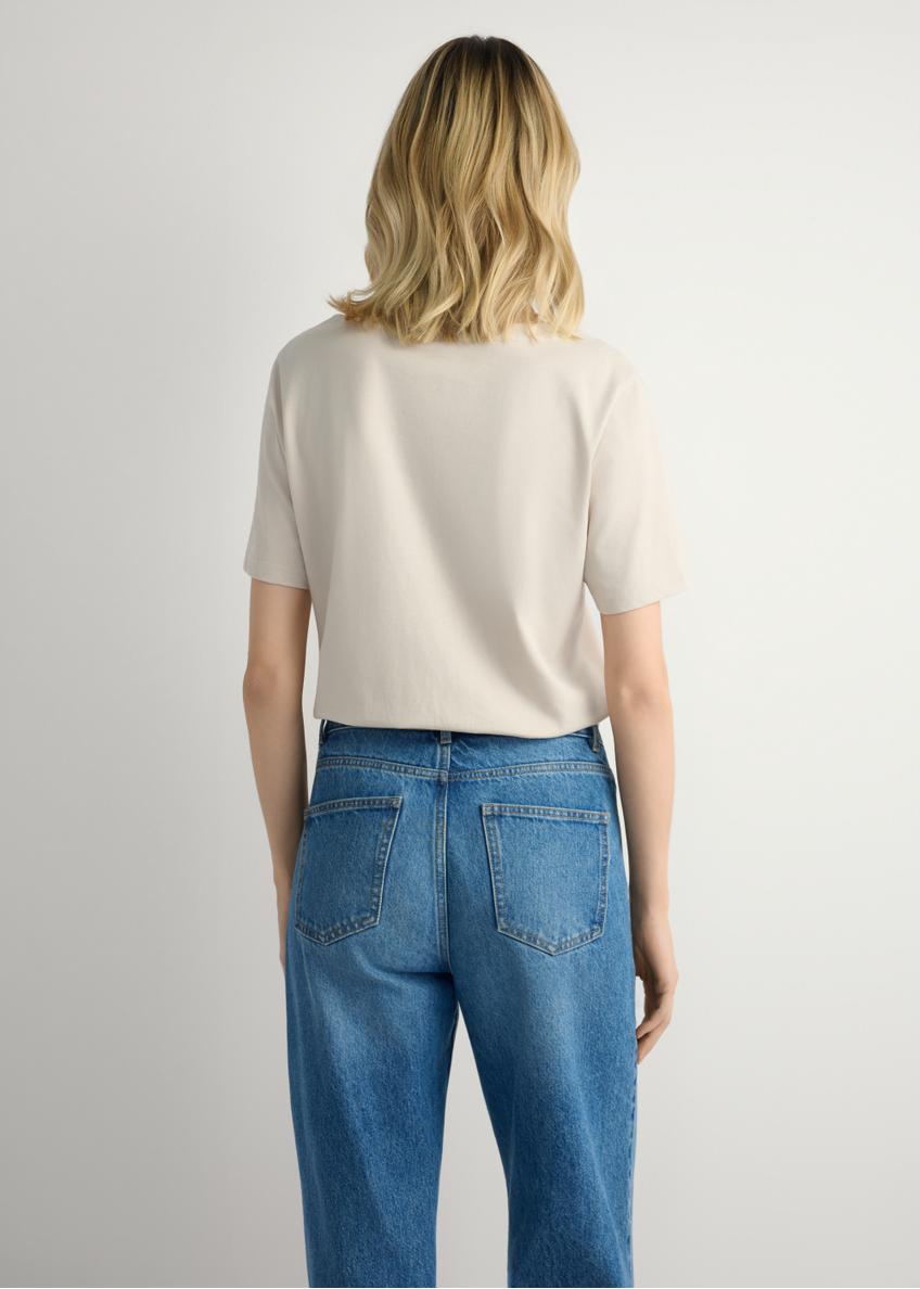 Svetlo béžové dámske základné tričko TSHDT-0120-1A(W26)