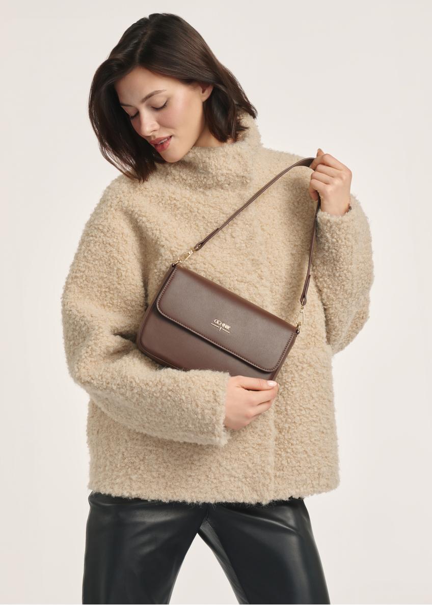 Čokoládová dámska taška cez rameno TOREC-0930-1H(W26)