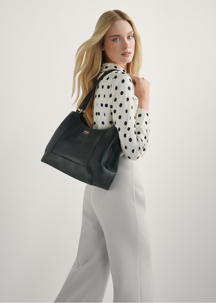 Čierna kožená dámska shopper TORES-1264-9I(W26)