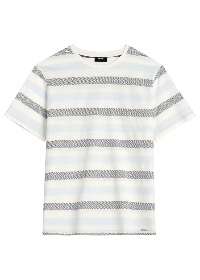 Pánske bavlnené pruhované tričko TSHMT-0143-00(W26)