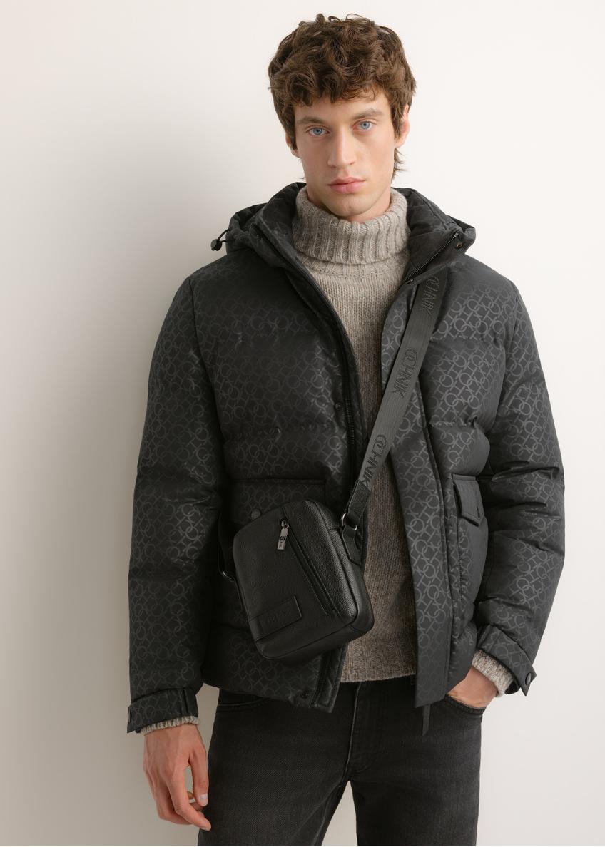 Čierna pánska kožená crossbody taška TORMS-0439B-99(Z26)