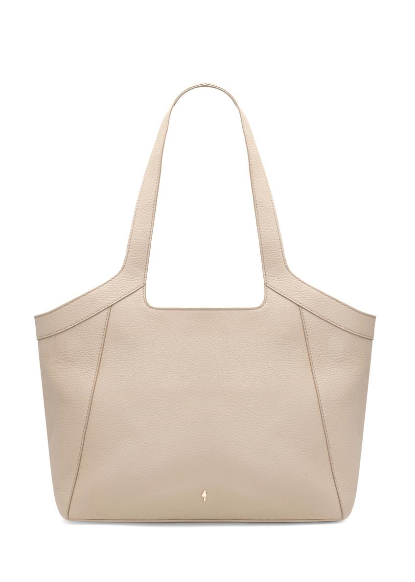 Veľká dámska kožená kabelka TORES-1205-1B(W26), pohľad spredu na bielom pozadí.