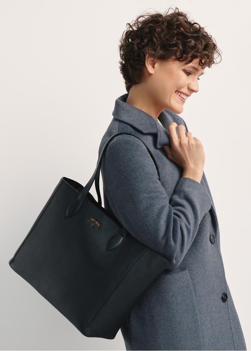 Čierna kožená dámska shopper kabelka TORES-0971F-99(W26)