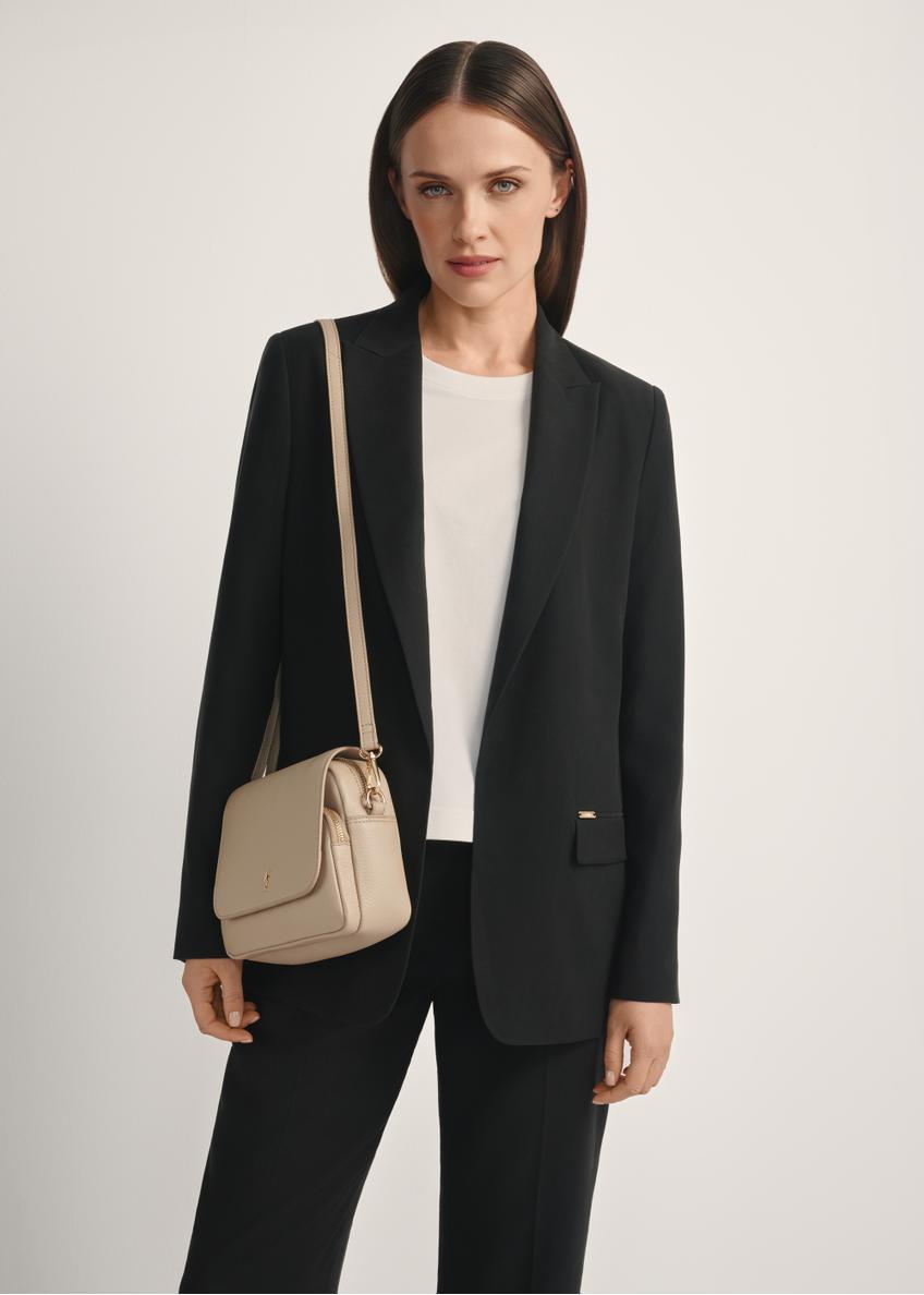 Dámska kožená kabelka crossbody béžová TORES-0958E-1B(W26)