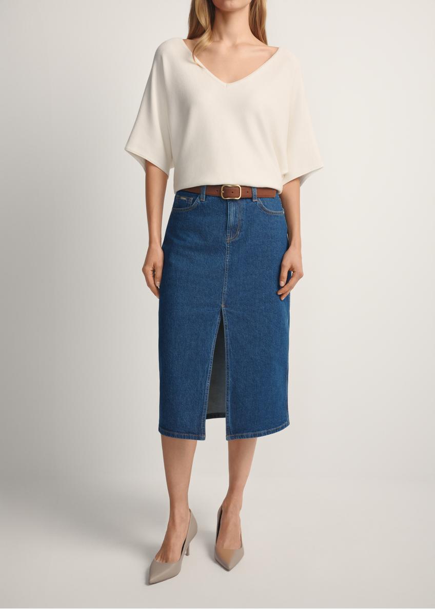 Džínsová midi sukňa SPCDT-0119-7H(W26)