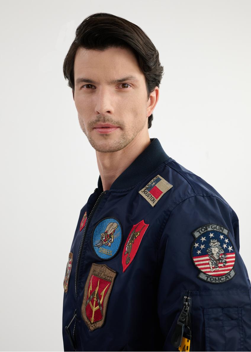 Námornícka modrá pánska pilotná bunda TOP GUN KURMT-0381-69(W25)
