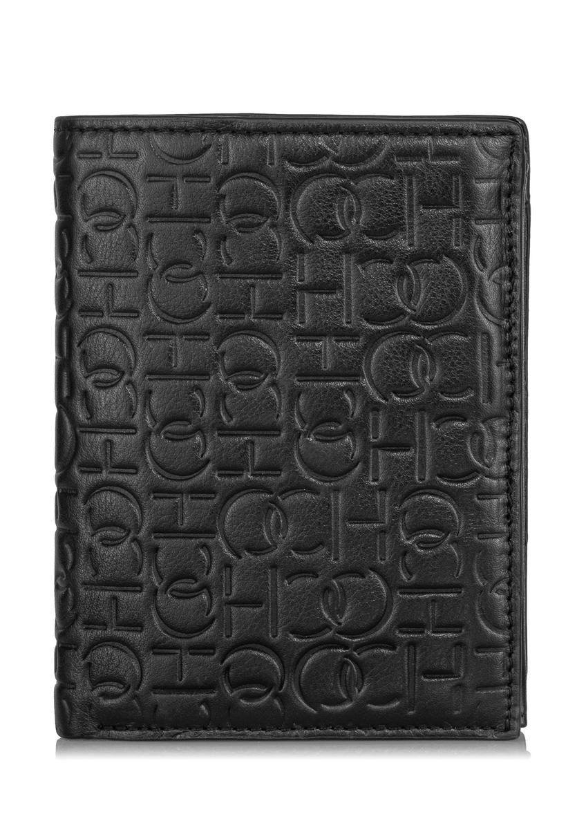 Pánska čierna kožená peňaženka s monogramom PORMS-0600-98(Z23)-01