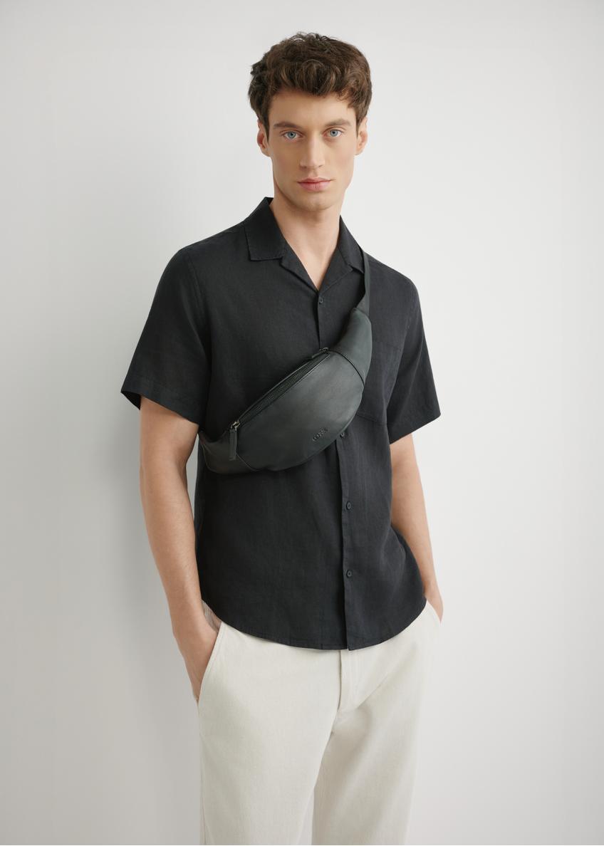 Čierna kožená pánska taška na opasok TORMS-0497-99(W26)