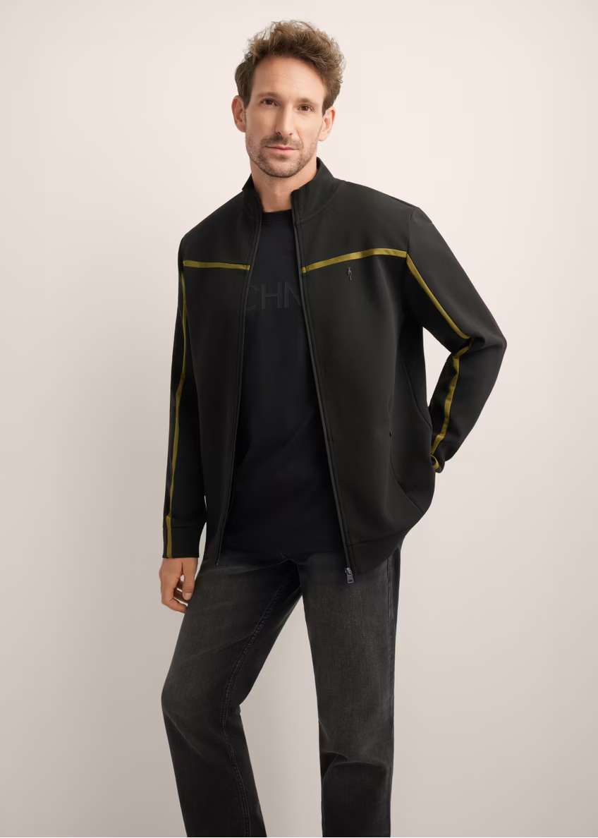 Pánska čierna mikina na zips so stojáčikom BLZMT-0082-99(Z26)