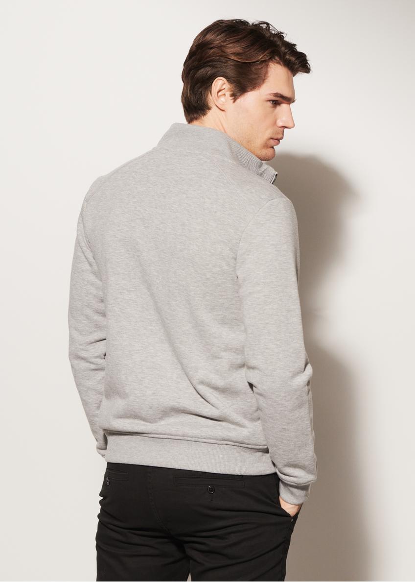 Sivá pánska mikina na zips BLZMT-0044-91(W23)