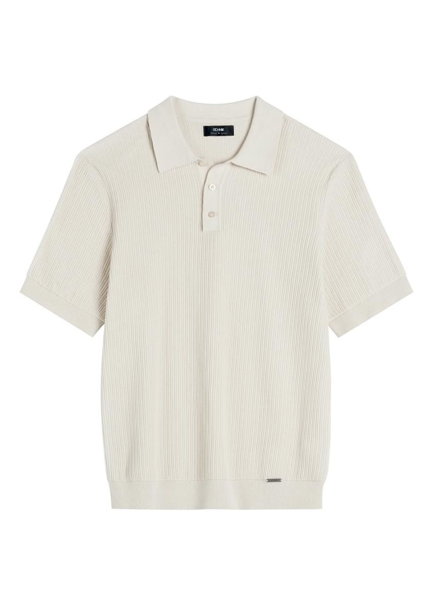 Svetlo béžové pruhované polo tričko POLMT-0085-1A(W26)