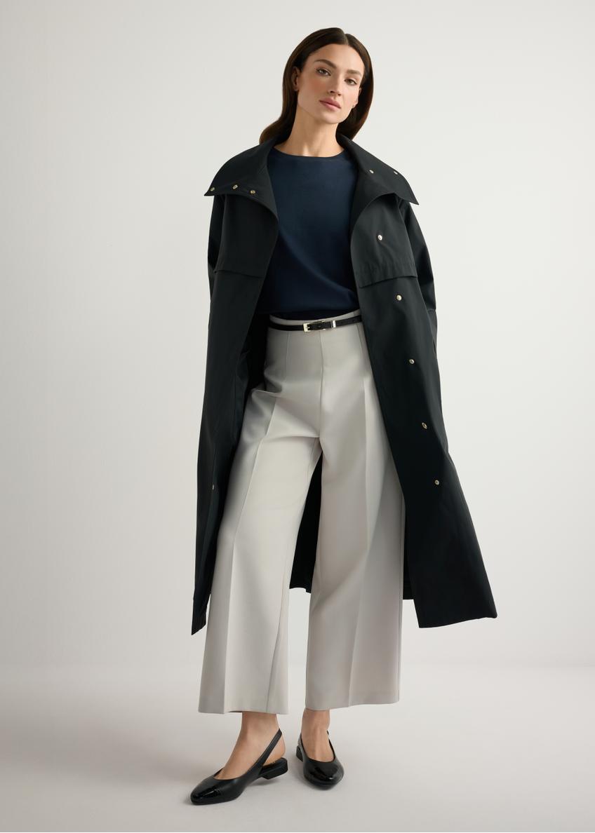 Čierny dlhý dámske kabát KURDT-0653-99(W26)