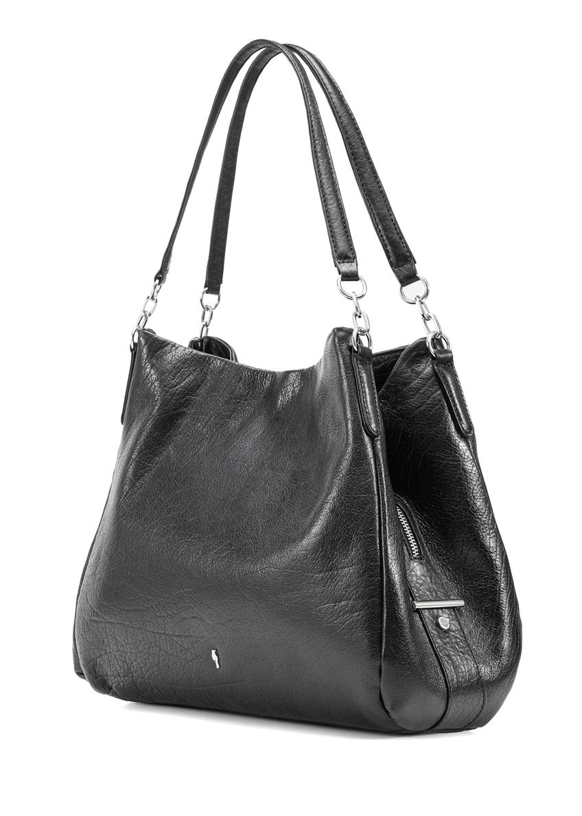 Čierna kožená dámska shopper kabelka TORES-0636D-99(Z25)