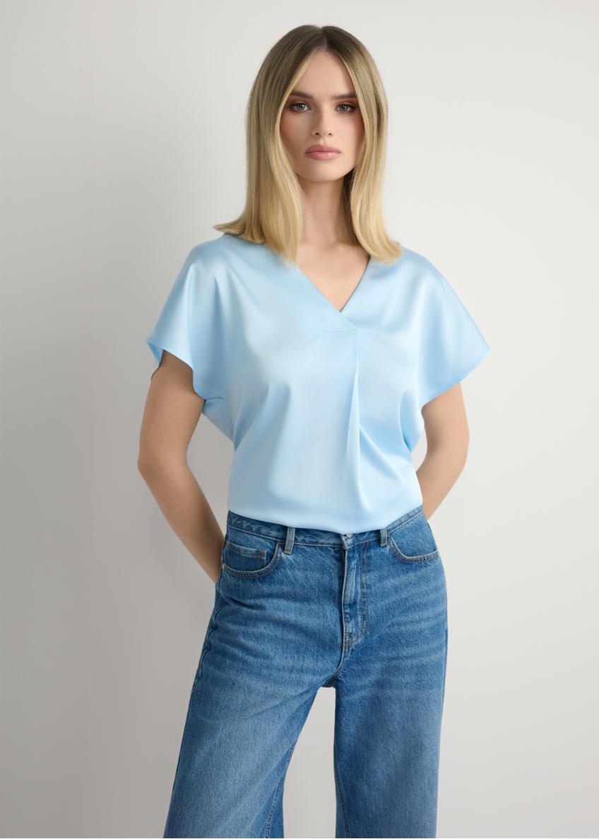Svetlo modrá dámska blúzka BLUDT-0206-7A(W26)
