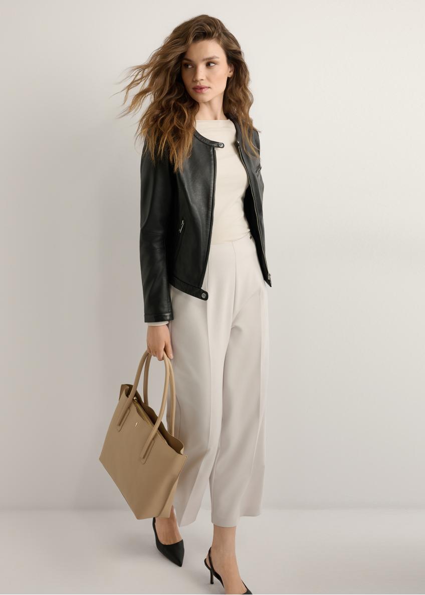 Dámska nákupná taška tmavo béžovej farby TOREC-0938-1C(W26)