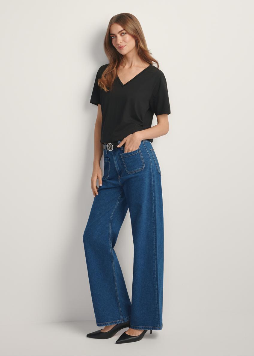 Dámske čierne základné tričko TSHDT-0120-99(W25)