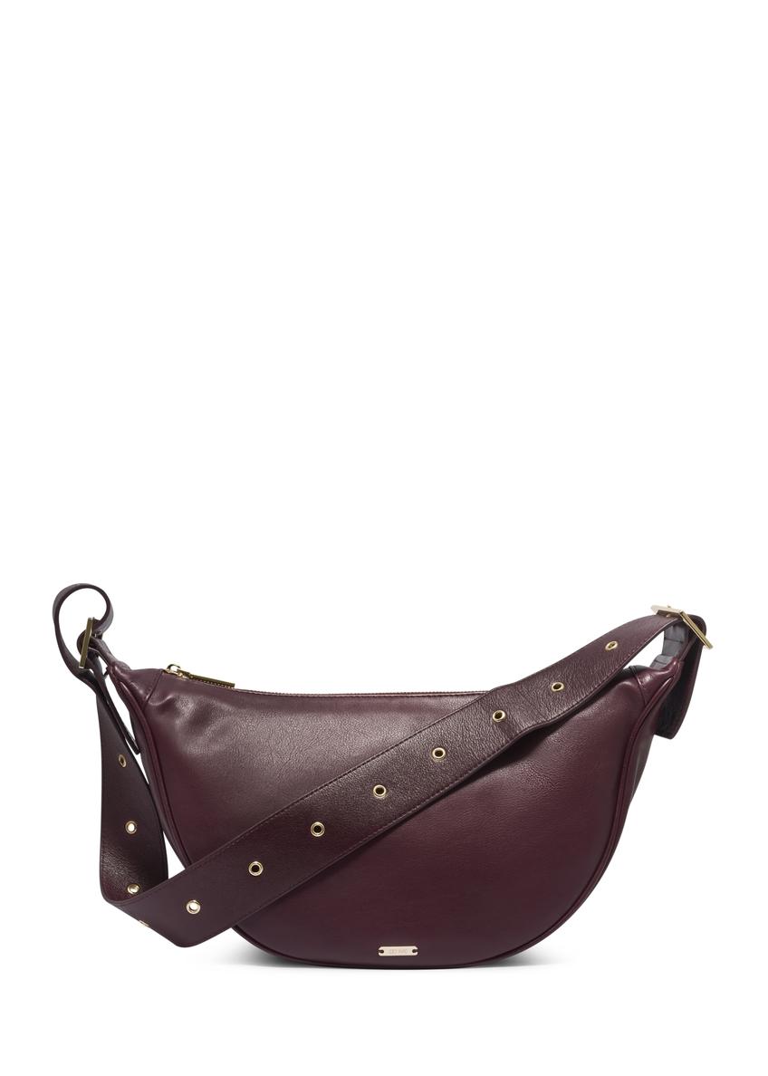 Dámska polokruhová kabelka v bordovej farbe TORES-1350-4D(Z26)