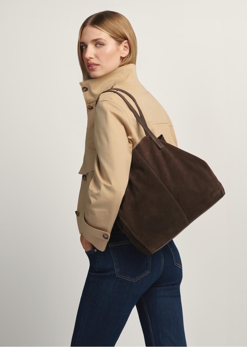 Dámska tmavohnedá kožená kabelka TORES-1252-1I(W26)