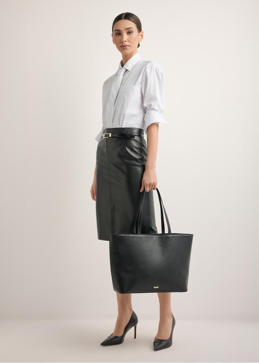 Shopper kabelka s reliéfom vzor hadej kože TOREC-1242-9H(Z26)