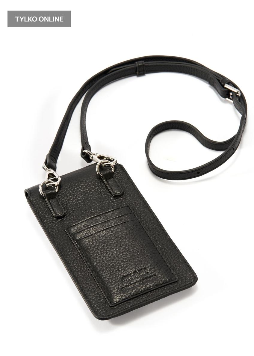 Čierna dámska kožená malá crossbody kabelka TORES-0987C-99(W25)