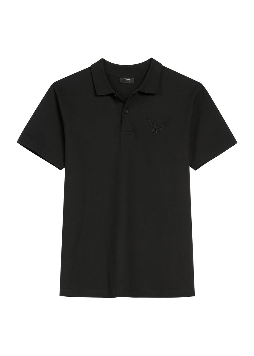 Pánske čierne polo tričko POLMT-0084-99(W26)