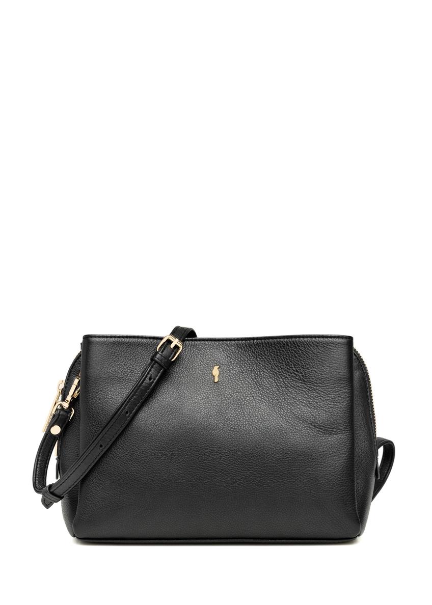 Čierna kožená dámska kabelka cez rameno TORES-1244-99(W26)