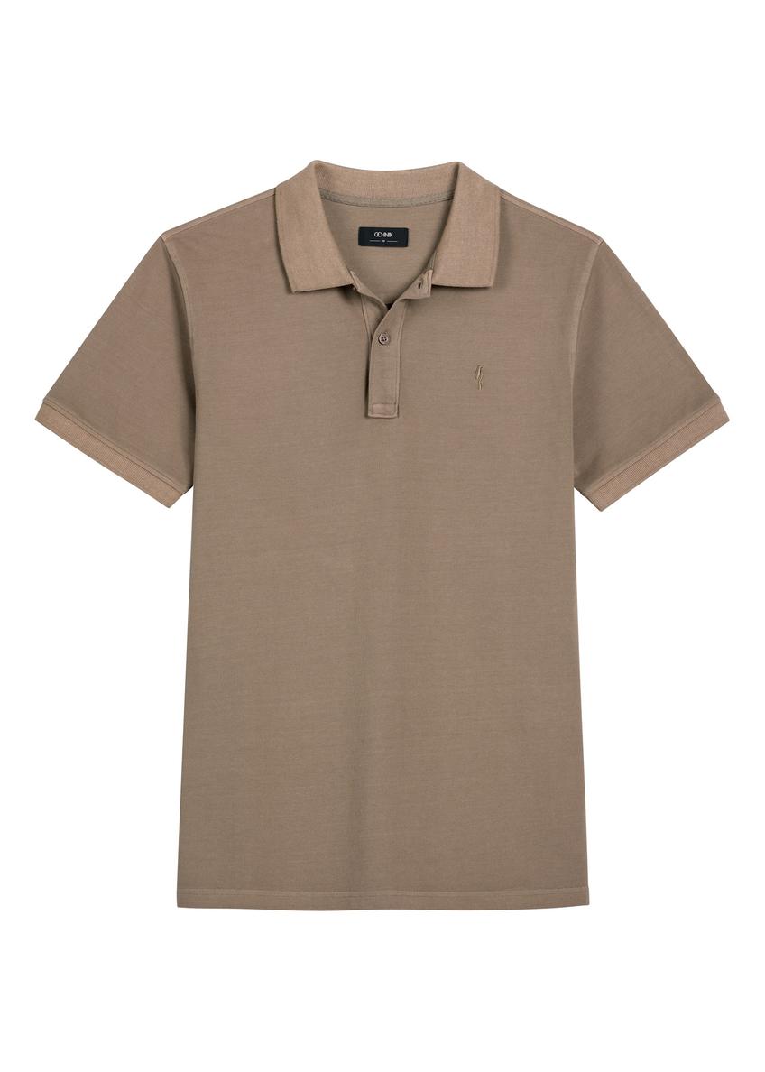 Pánske polo tričko vo farbe camel POLMT-0055A-1D(W26)