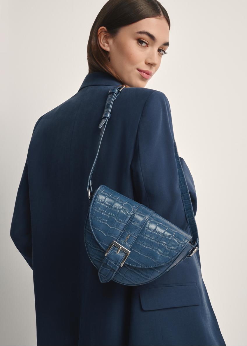 Tmavomodrá kabelka v štýle croco TORES-0707F-7D(W26)