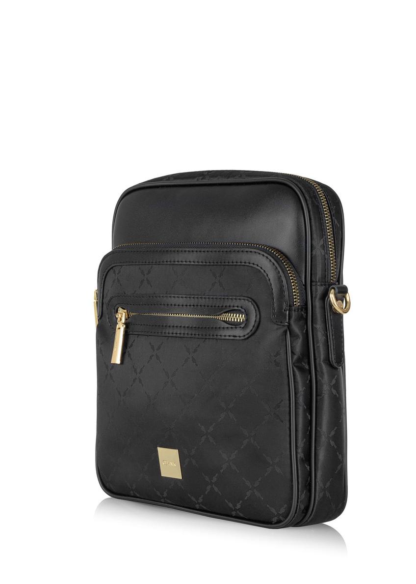 Čierna dámska crossbody taška s monogramom TOREN-0257A-99(Z24)