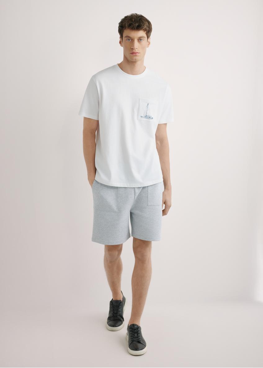 Šedé pánske teplákové šortky SZOMT-0035-9A(W26)