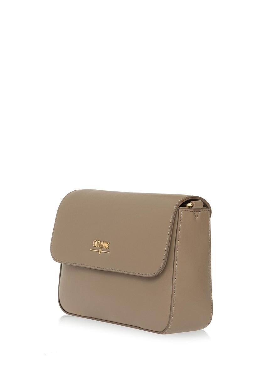 Tmavobéžová dámska crossbody kabelka s retiazkou TOREC-0767B-82(W25)