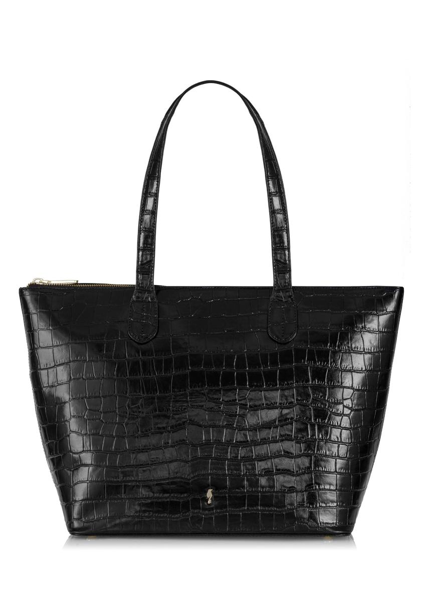 Czarna torebka shopper skórzana TORES-0939-99(Z23)-01