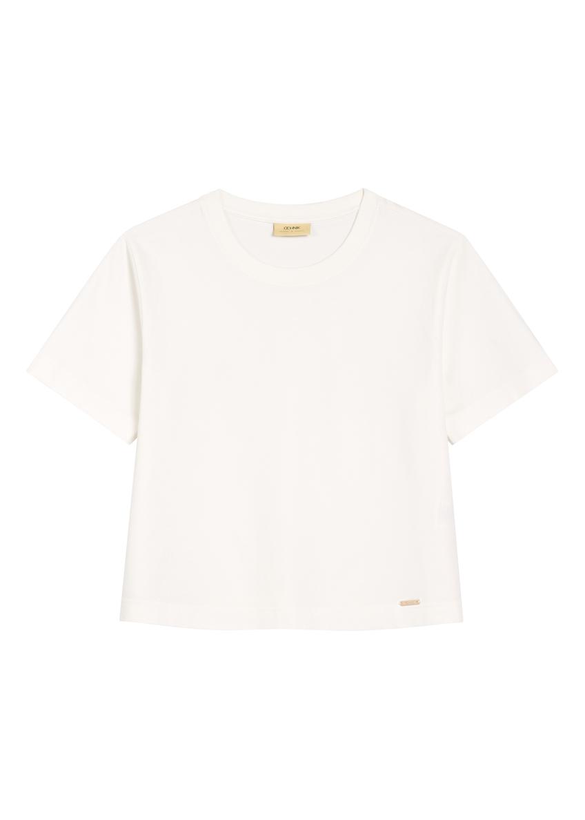 Dámske krémové bavlnené tričko TSHDT-0138-0B(W26)