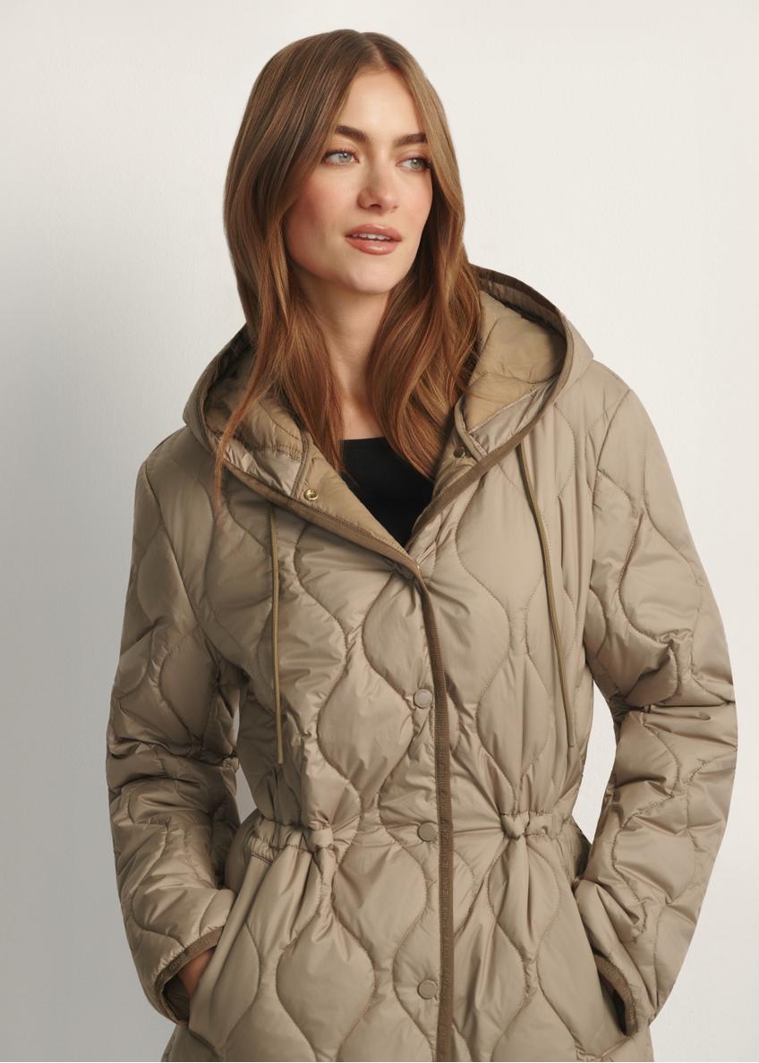 Dámska tmavobéžová prešívaná bunda KURDT-0654-1B(W26)