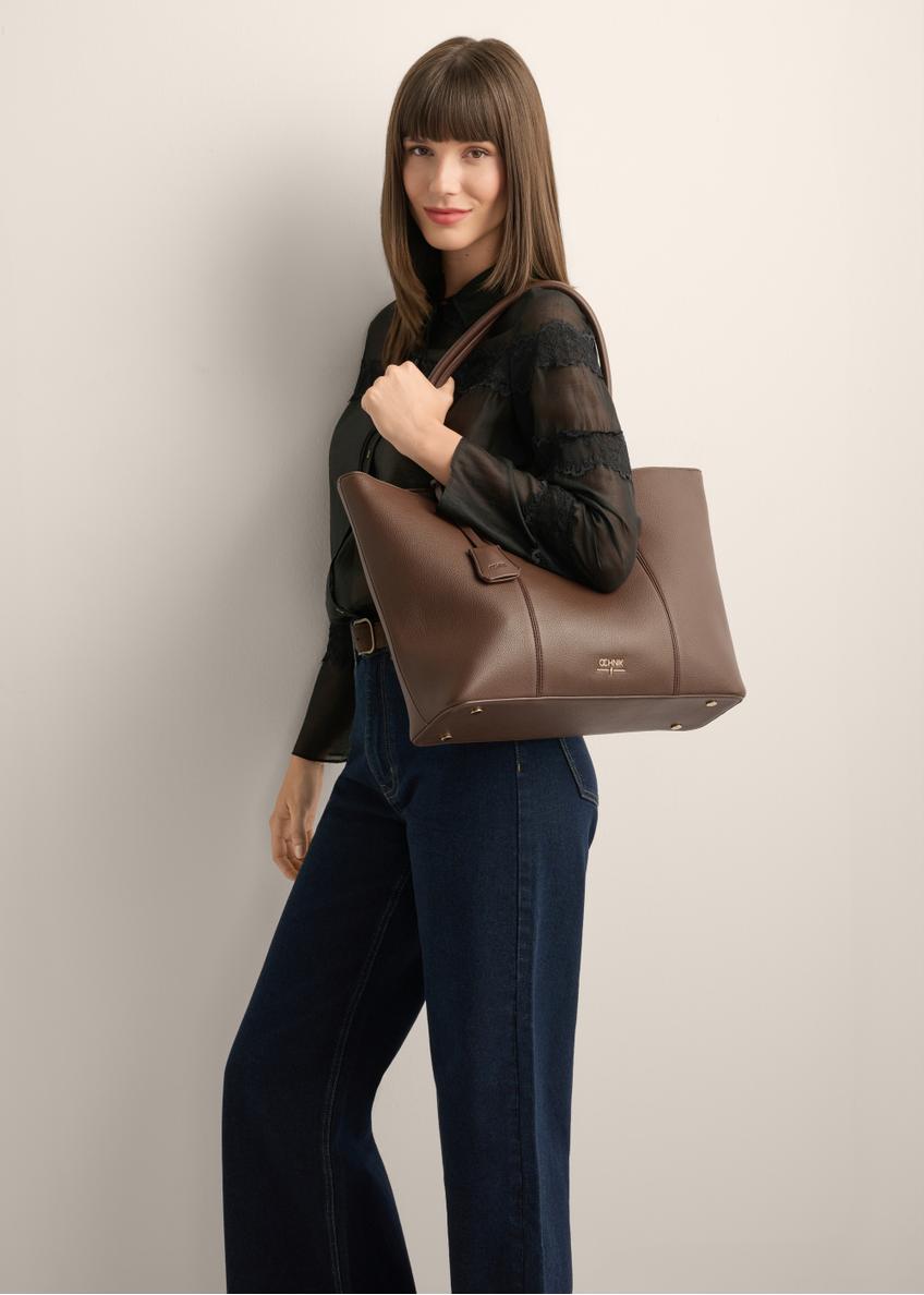 Dámska hnedá kabelka shopper TOREC-1241-1H(Z26)