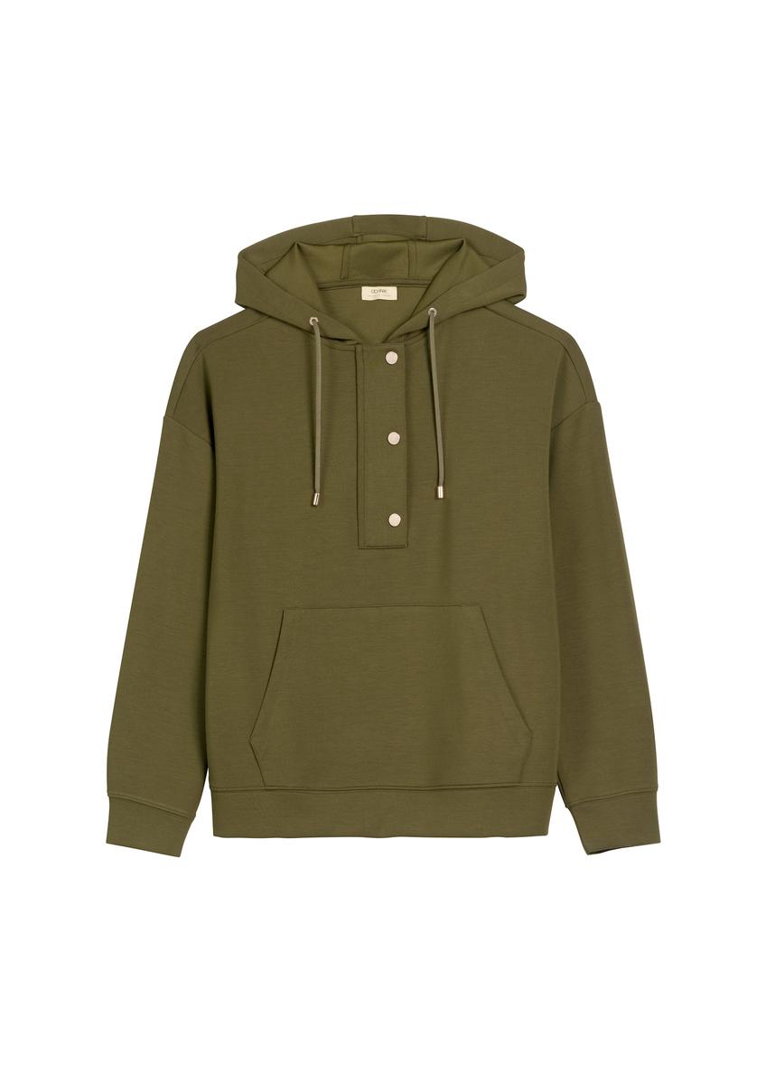 Dámska khaki mikina s kapucňou BLZDT-0111A-8D(W26)