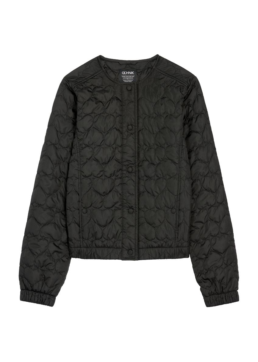 Dámska čierna prešívaná bunda KURDT-0630-99(W26)