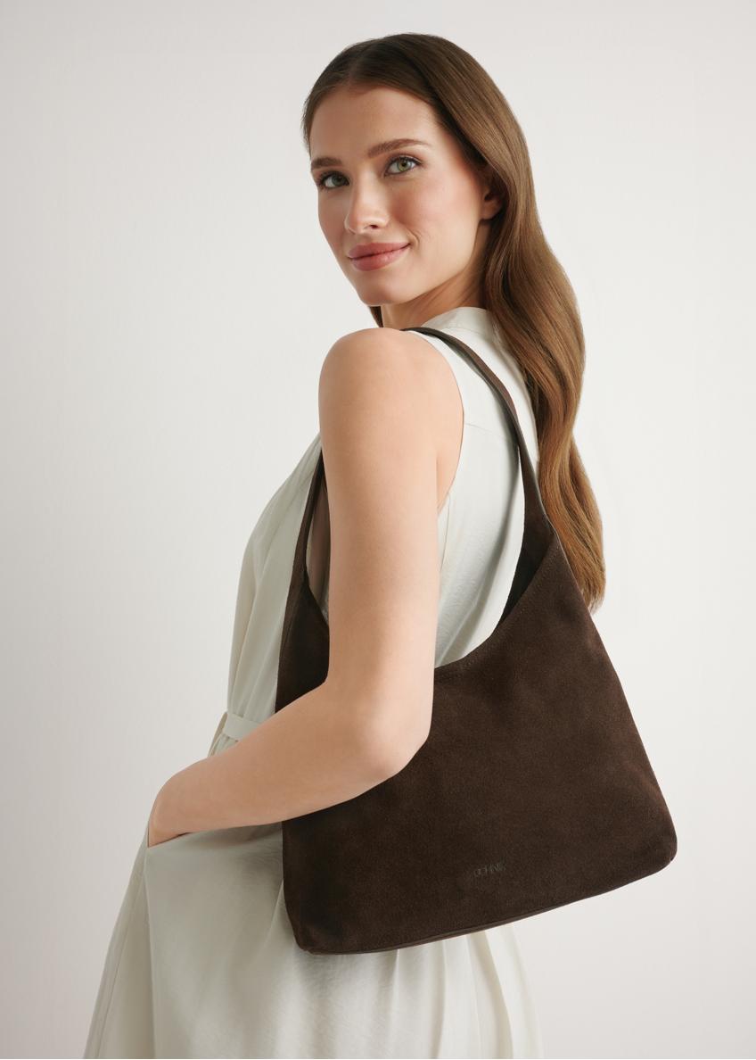 Hnedá semišová dámska kabelka TORES-1308-1I(W26)