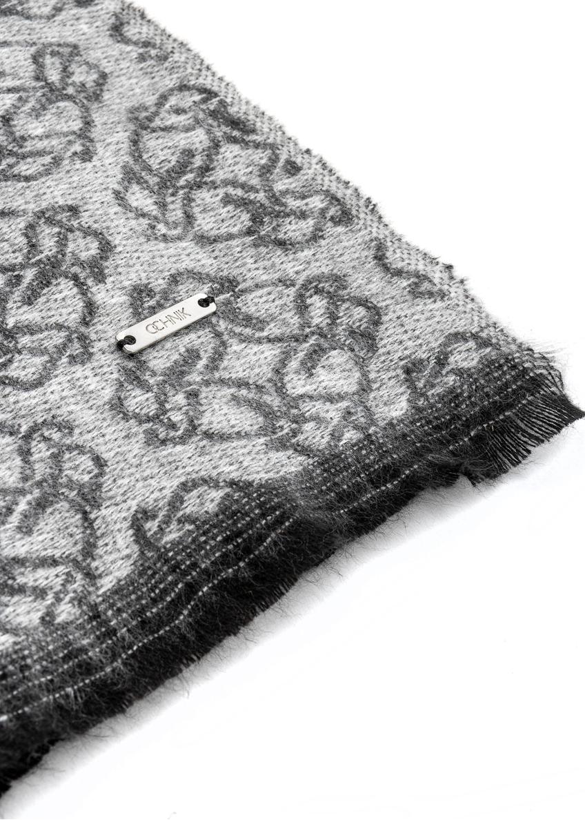 Veľká sivá dámska šatka s monogramom SZADT-0130A-91(Z25)