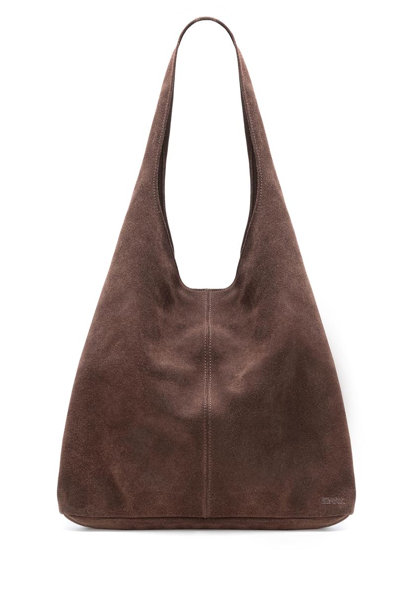 Hnedá dámska semišová shopper kabelkaTORES-1177-89(Z25)