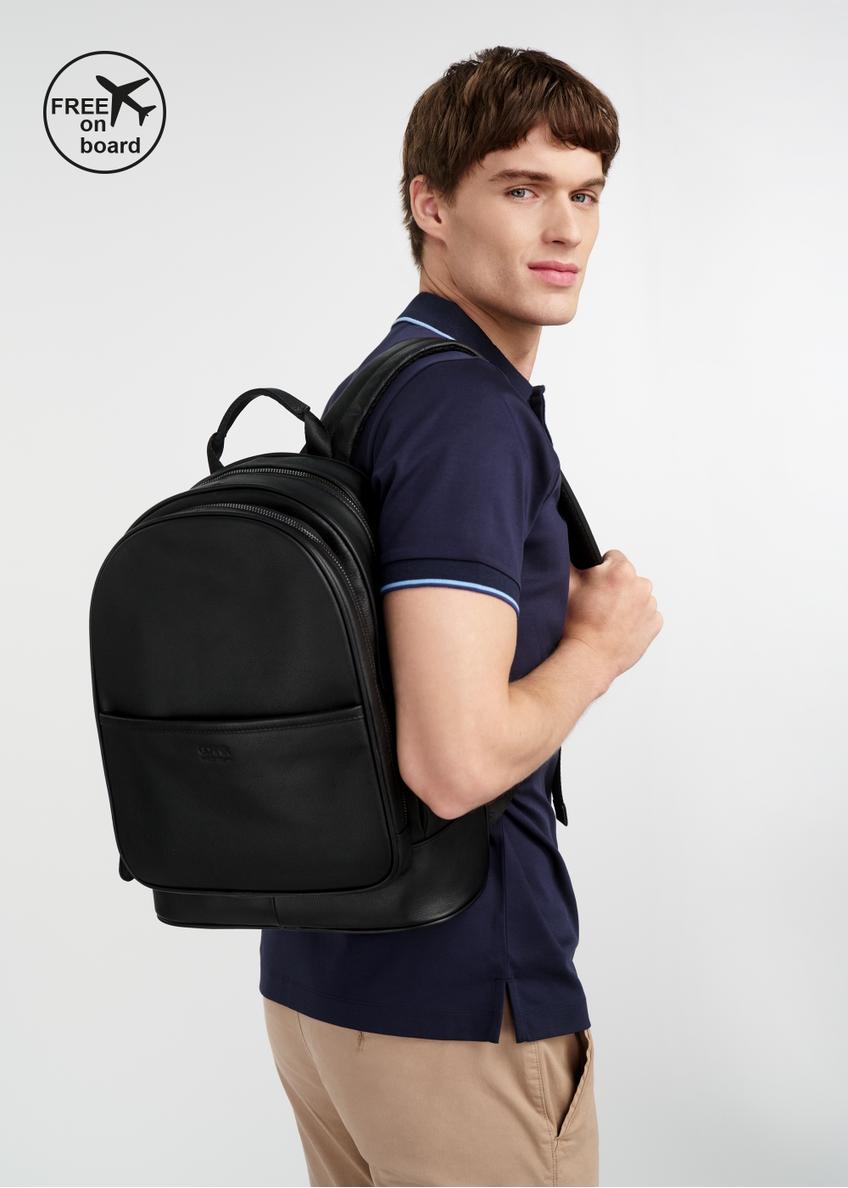 Čierny kožený pánsky batoh PLCMS-0017R-99 (W25)