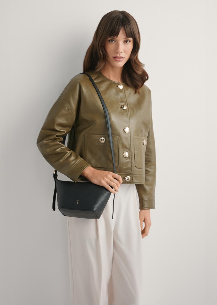 Malá čierna kabelka kožená TORES-1267-9I(W26)