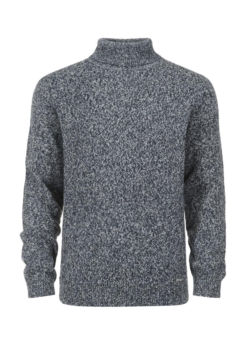 Pánsky teplý tmavomodrý rolák SWEMT-0122A-69(Z24)-04