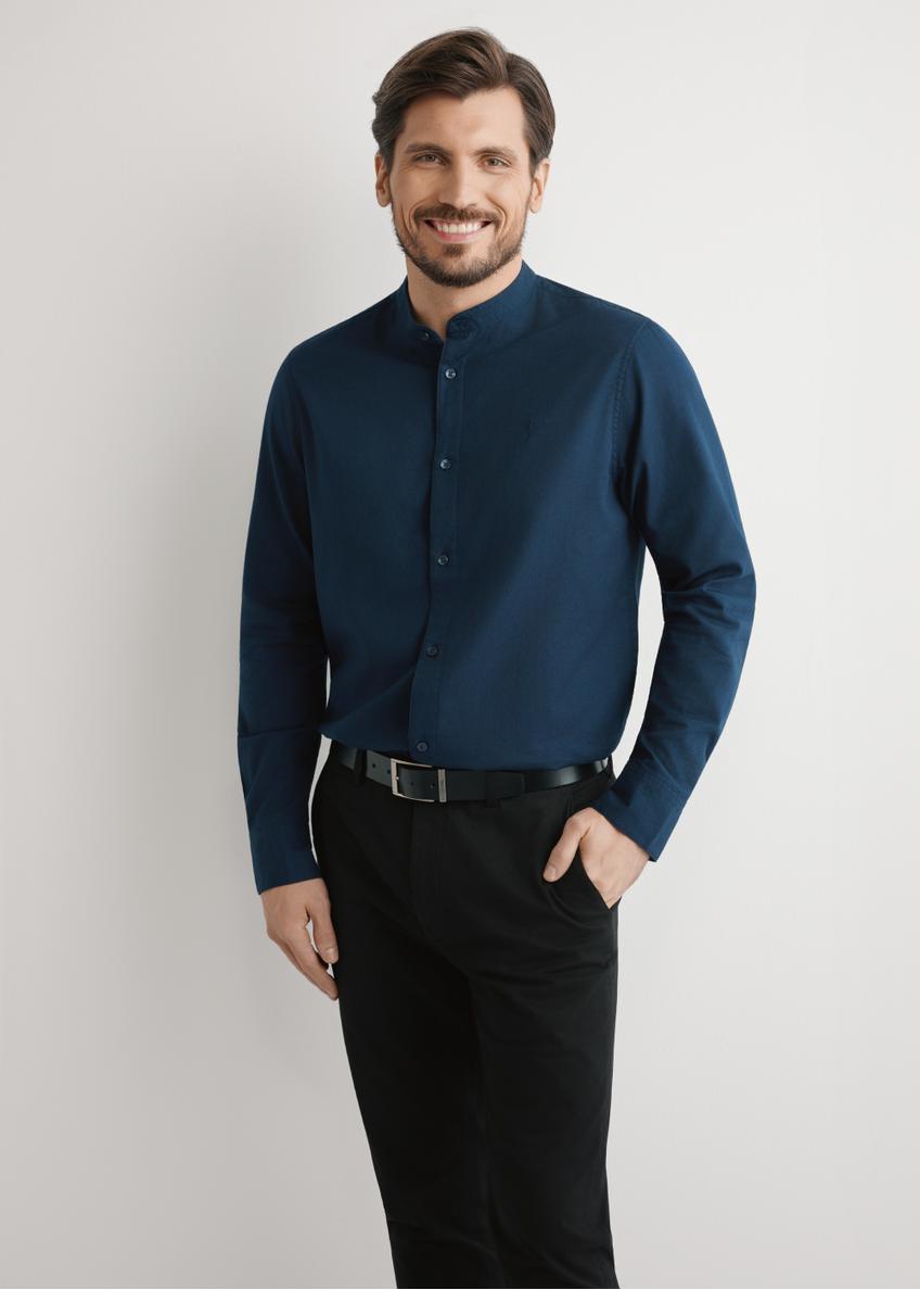 Pánska tmavomodrá bavlnená košeľa KOSMT-0326-7E(W26)
