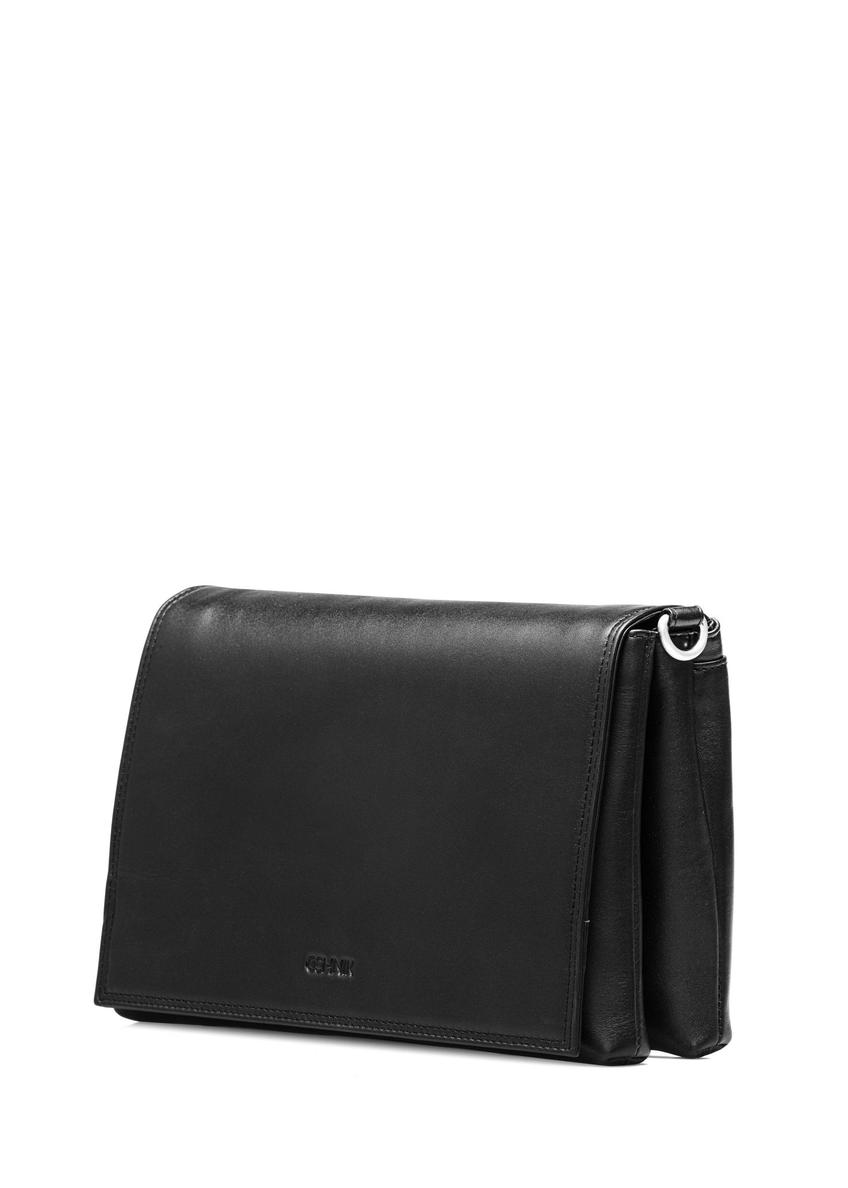 Čierna dámska kožená crossbody kabelka TORES-1083-99(W25)