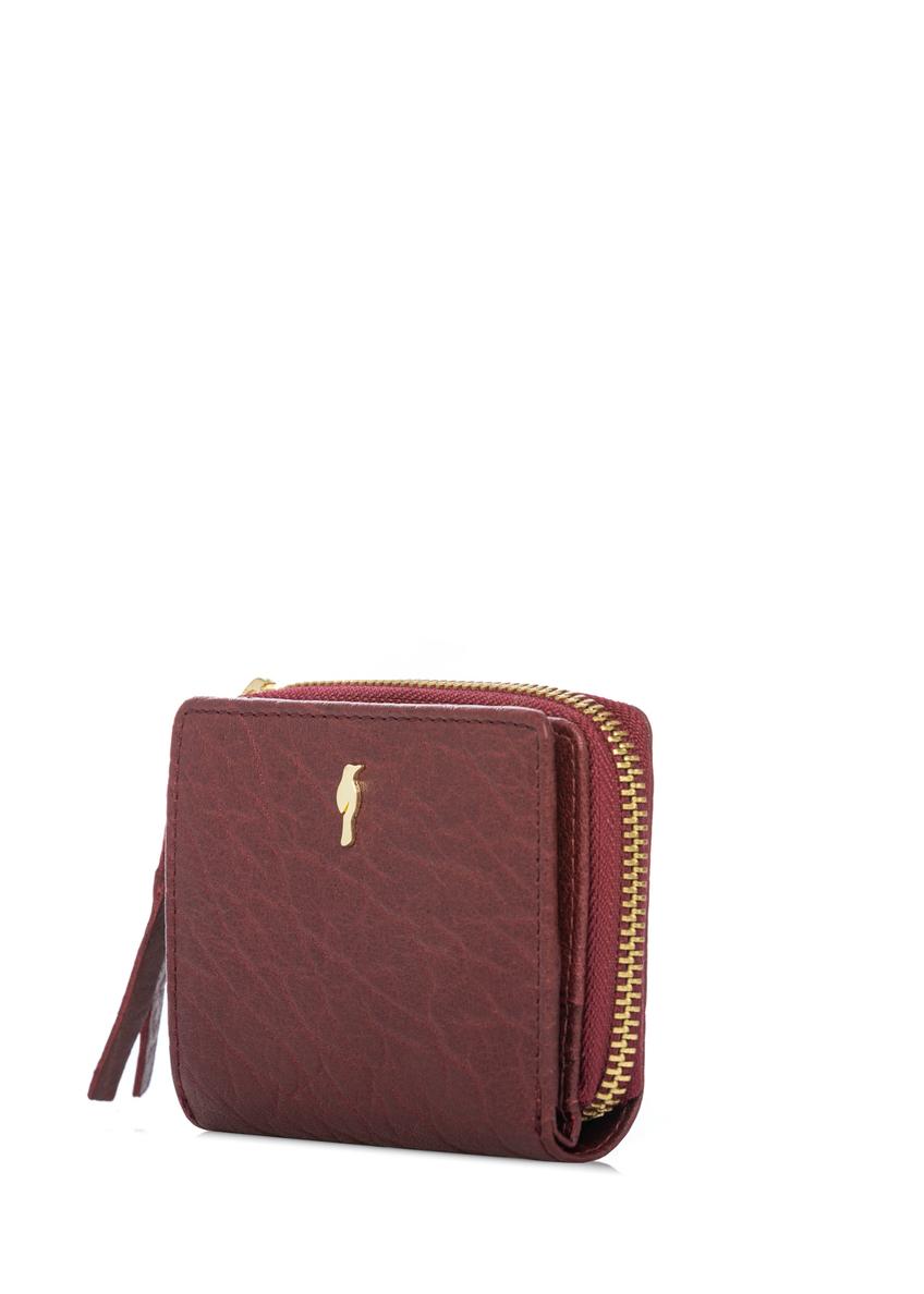 Malá červená kožená dámska peňaženka PORES-0815-4C(W26)