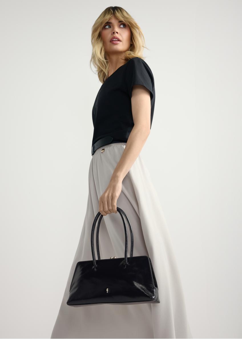 Malá kožená dámska kabelka v tmavo modrej farbe TORES-1293-7EW26)