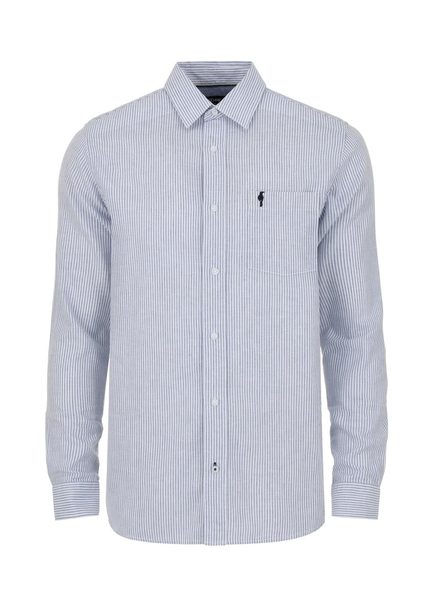 Modrá pruhovaná pánska košeľa KOSMT-0324-61(W24)-04