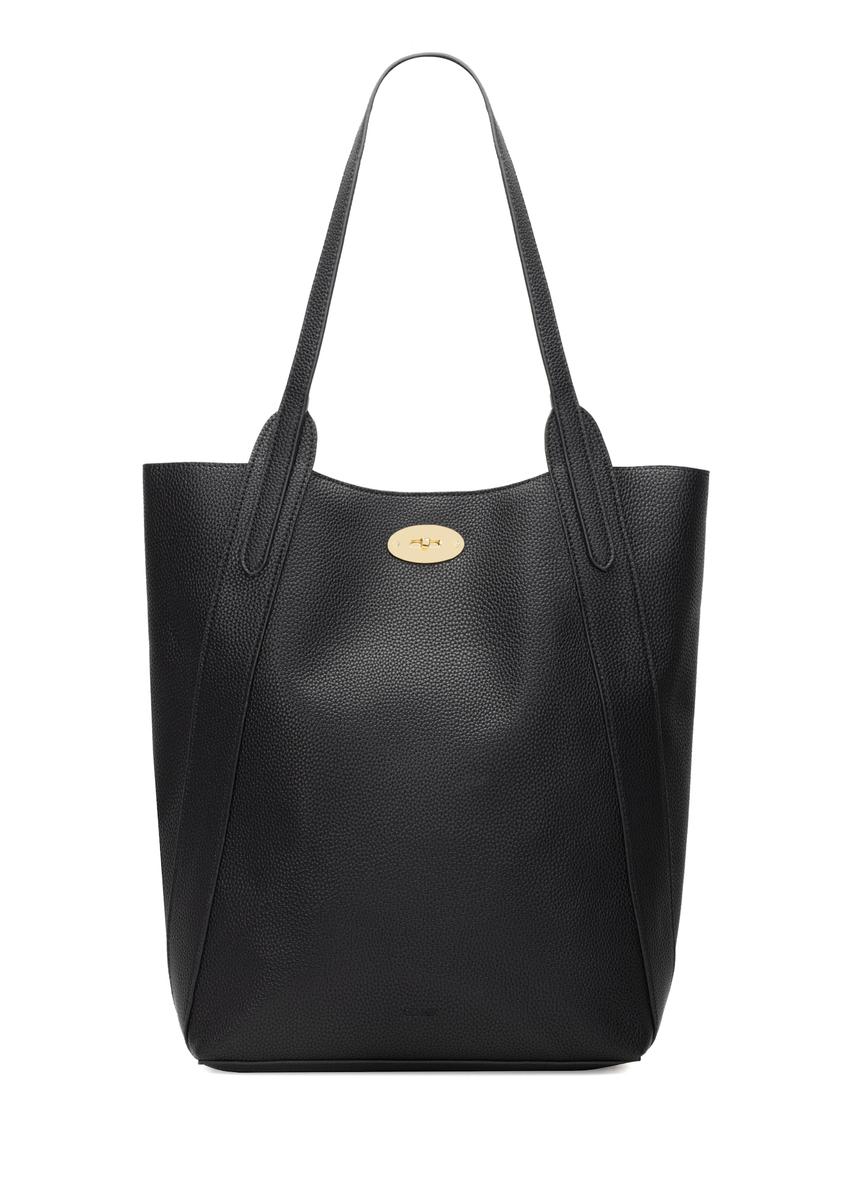 Čierna veľká dámska nákupná kabelka TOREC-1142-9I(W26), pohľad spredu na bielom pozadí.